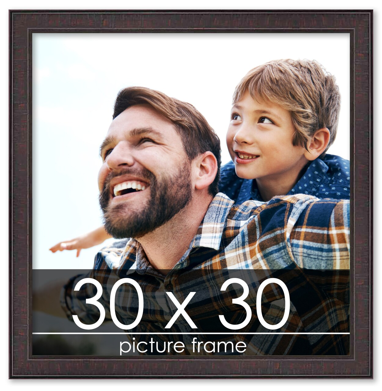30x30 Textured Picture Frame with UV-Resistant Acrylic & Acid Free Backing, Available in 6 Finishes - Black, Blue, Brown, Gold, Grey, and White